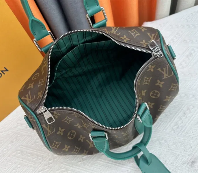 Louis Vuitton Monogram Macassar Canvas Keepall Bandouliere 35 In Borneo Green — image 6