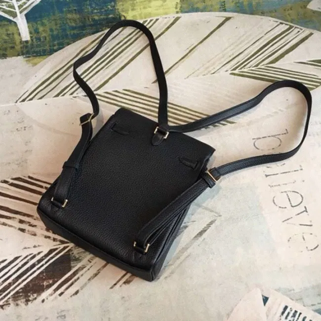 Black Clemence Knockoff Hermes Kelly Ado PM Everyday Backpack — image 3