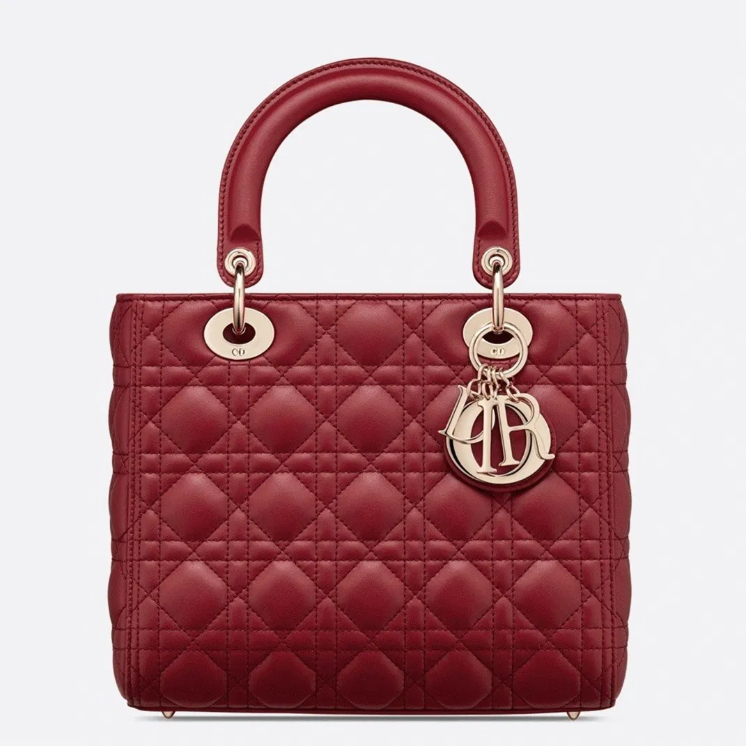 Dior Lady Dior Medium Bag in Red