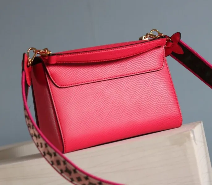 Louis Vuitton Epi Leather Twist MM Handbag In Red With Embroidered Strap — image 6