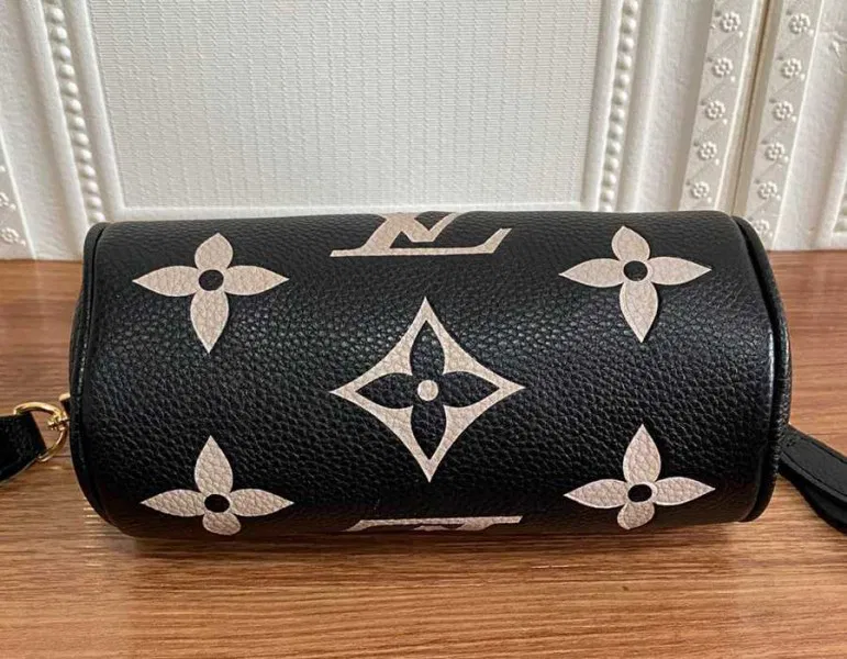 Louis Vuitton Monogram Empreinte Papillon BB Bag In Black And Beige — image 3