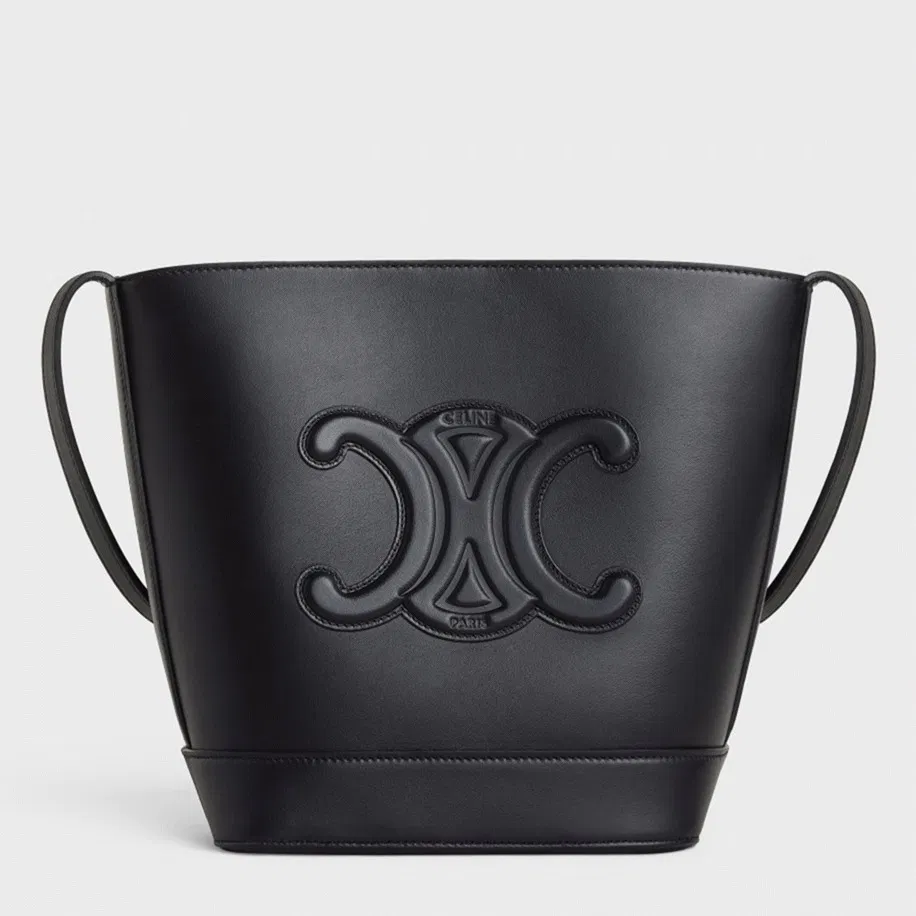 Top Quality Knockoff Celine Small Bucket Cuir Triomphe In Black Calfskin