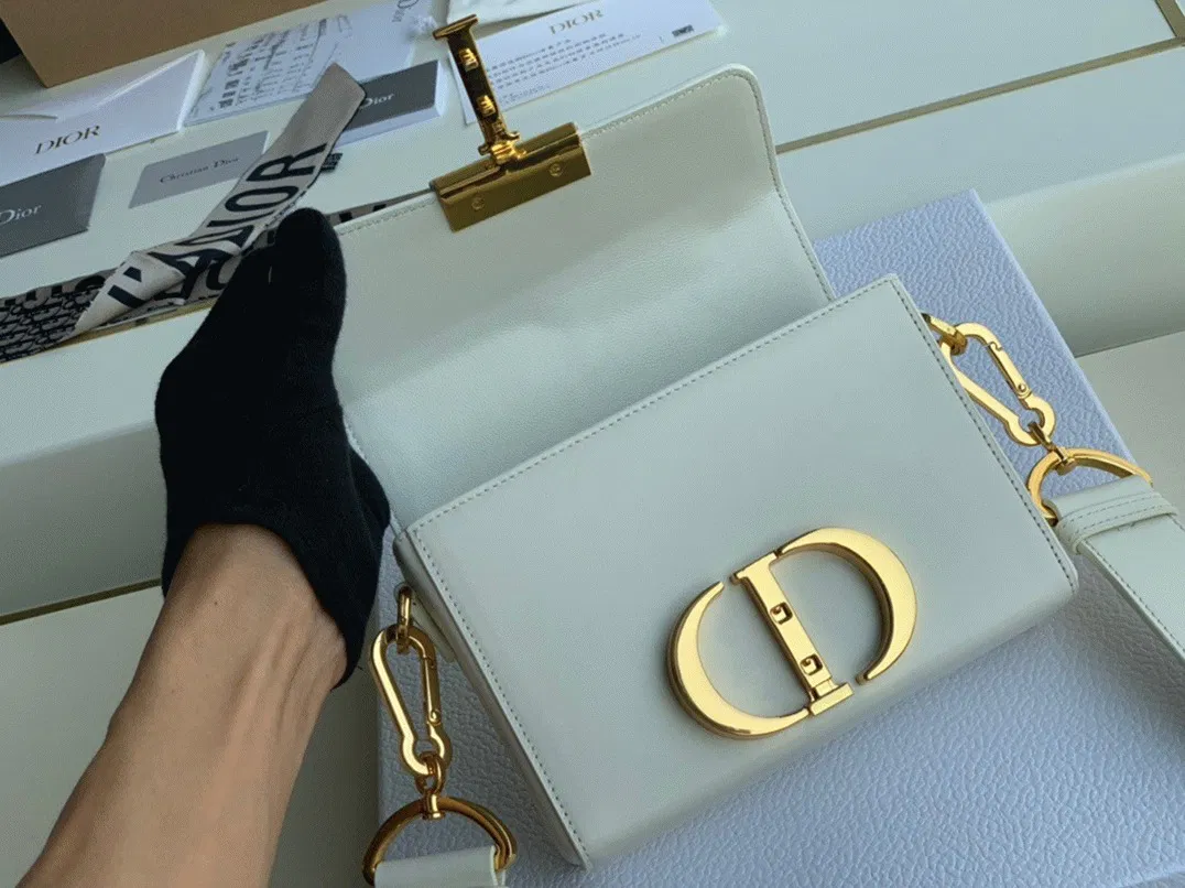 Dior 30 Montaigne Box Bag Knockoff in White Box Calfskin — image 2