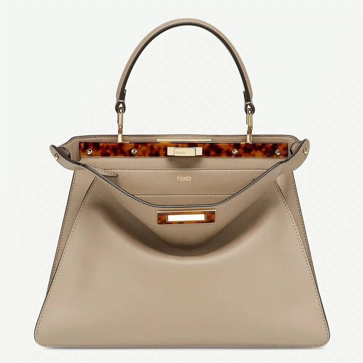 Top Quality Knockoff Fendi Peekaboo ISeeU Medium Bag In Grey Calfskin