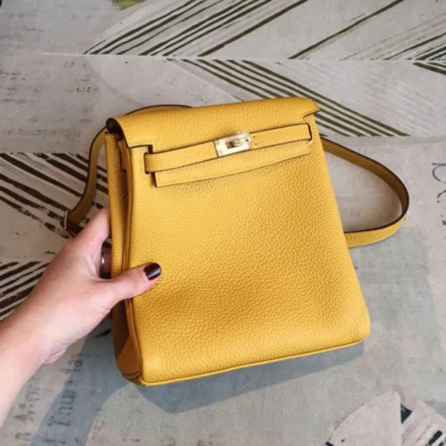 Yellow Clemence Hermes Kelly Ado PM Backpack — image 3