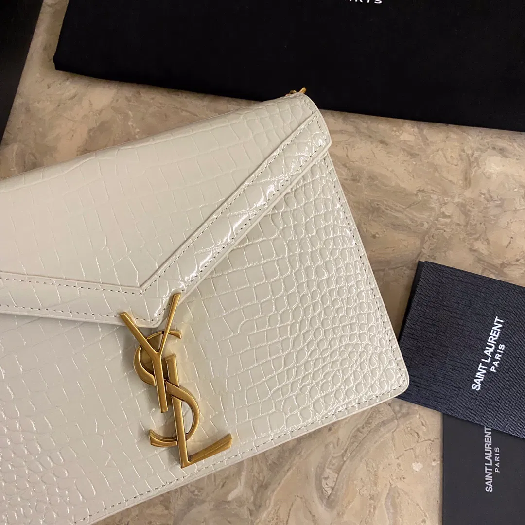 CASSANDRA MONOGRAM CLASP BAG IN CROCODILE EMBOSSED SHINY LEATHER — image 3