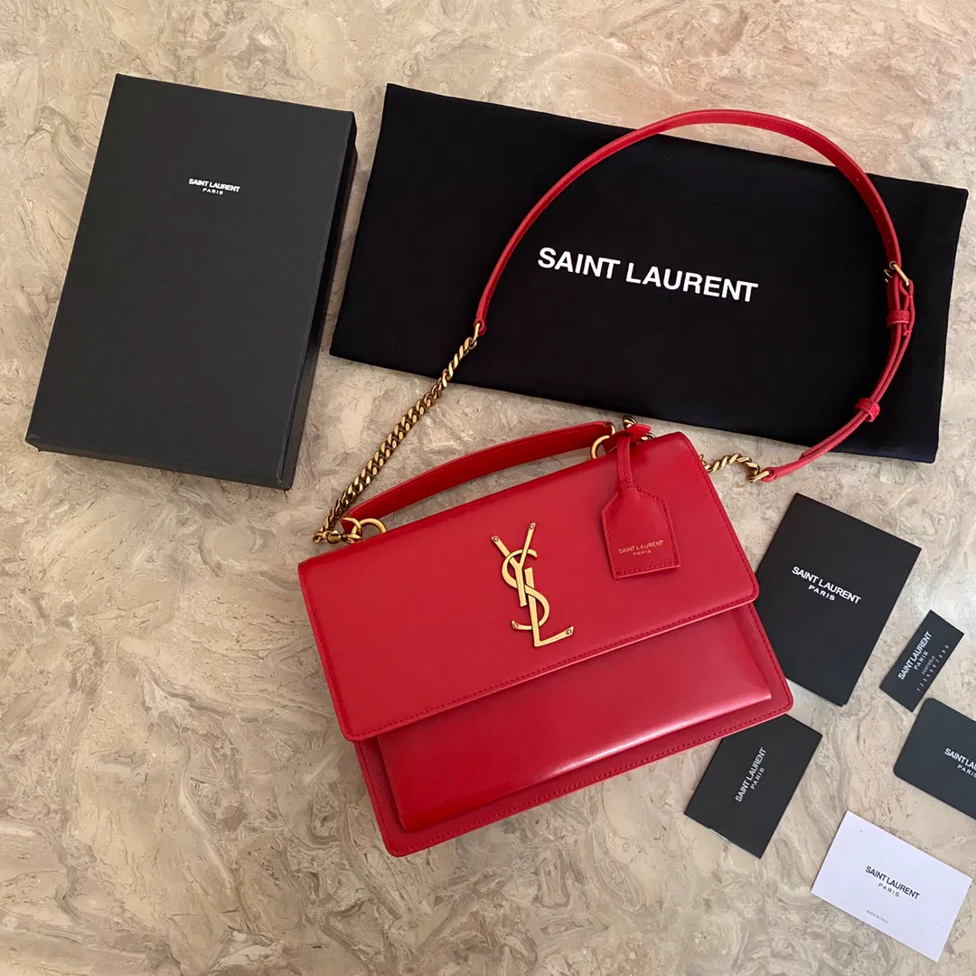 MEDIUM SUNSET SATCHEL IN SMOOTH LEATHER