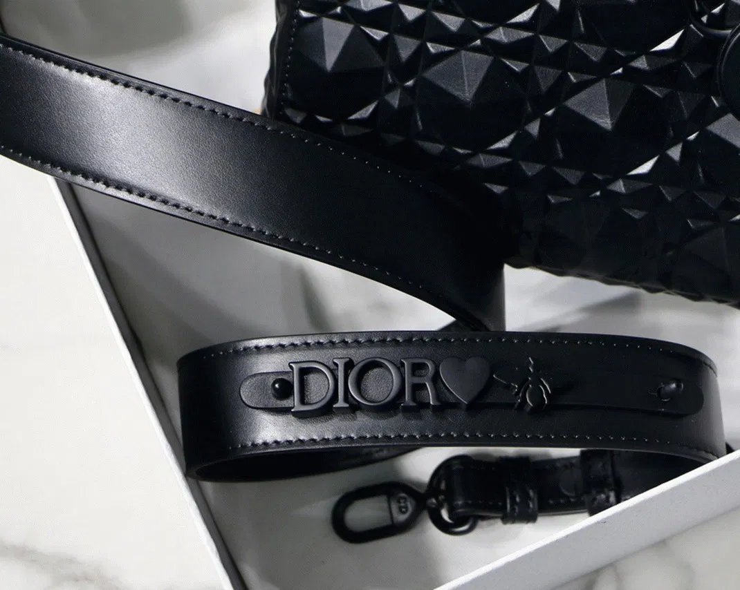Dior Small Lady Dior My ABCDior Bag in Black Calfskin with Diamond Motif — image 6