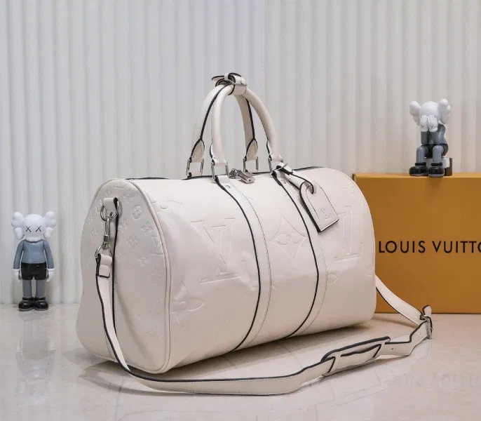 LV Monogram Empreinte Keepall Bandouliere 45 In Cream — image 2
