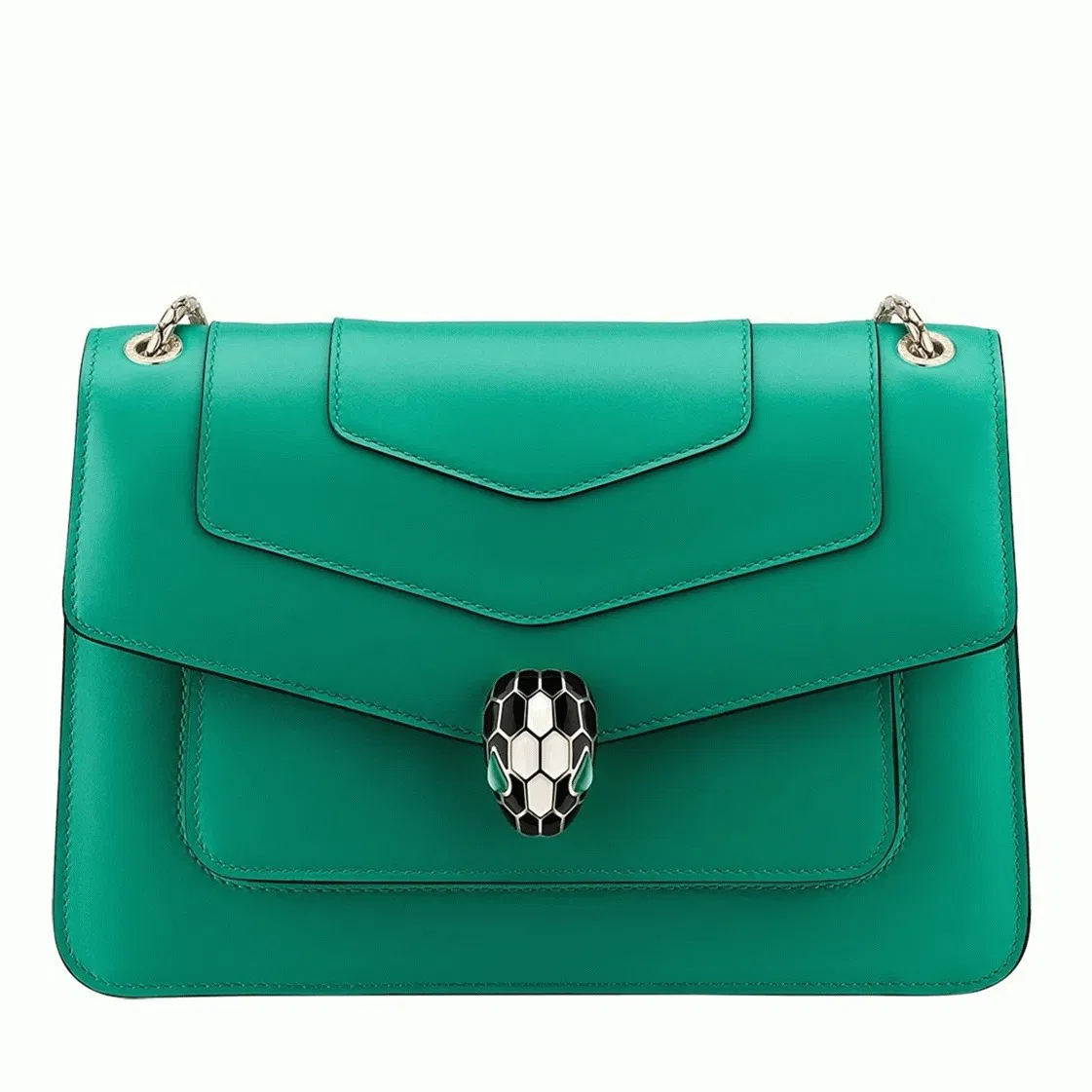 Bvlgari Serpenti Forever Medium Shoulder Bag Green Calfskin