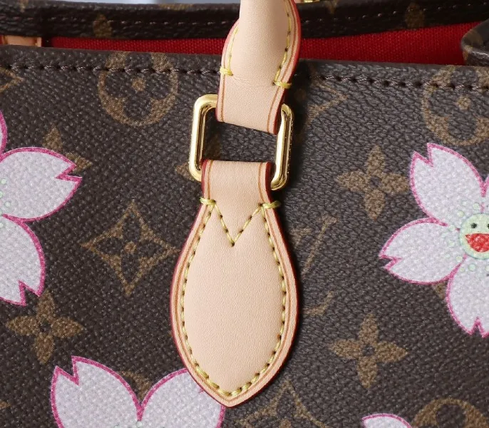 X TM Monogram Canvas Onthego MM With Cherry Blossom — image 8