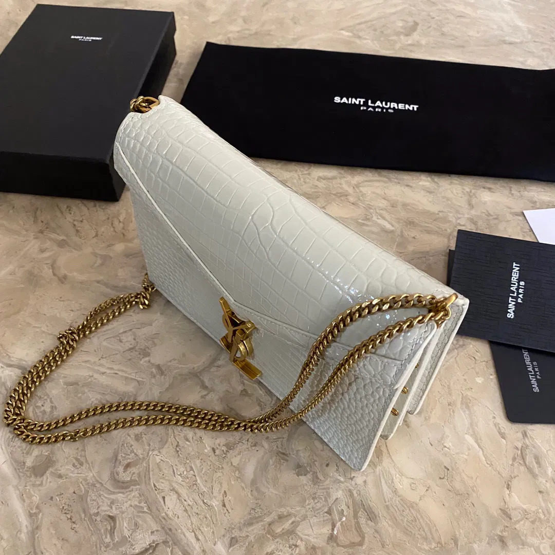 CASSANDRA MONOGRAM CLASP BAG IN CROCODILE EMBOSSED SHINY LEATHER — image 6