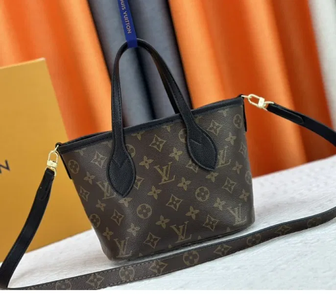 Louis Vuitton Neverfull Bandouliere Inside Out BB Tote In Monogram Canvas And Black Leather — image 3