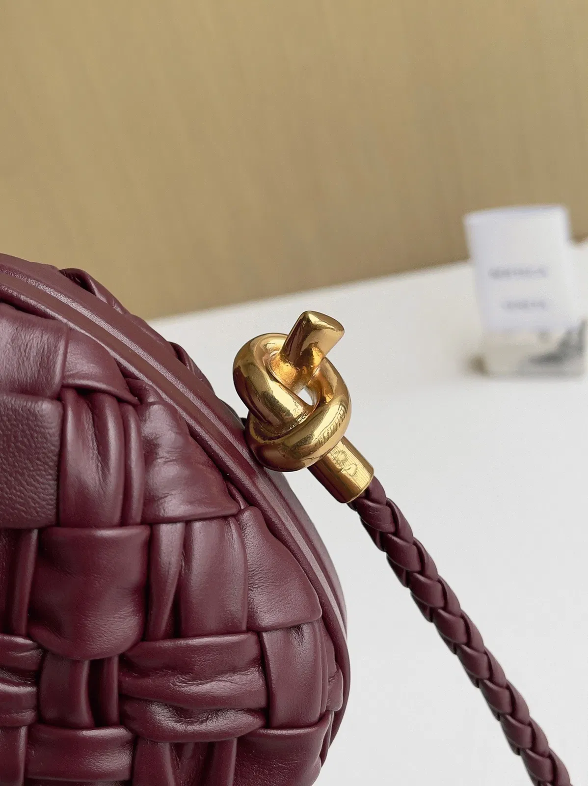 Bottega Veneta Knot Minaudiere On Strap Barolo Foulard Intreccio — image 4