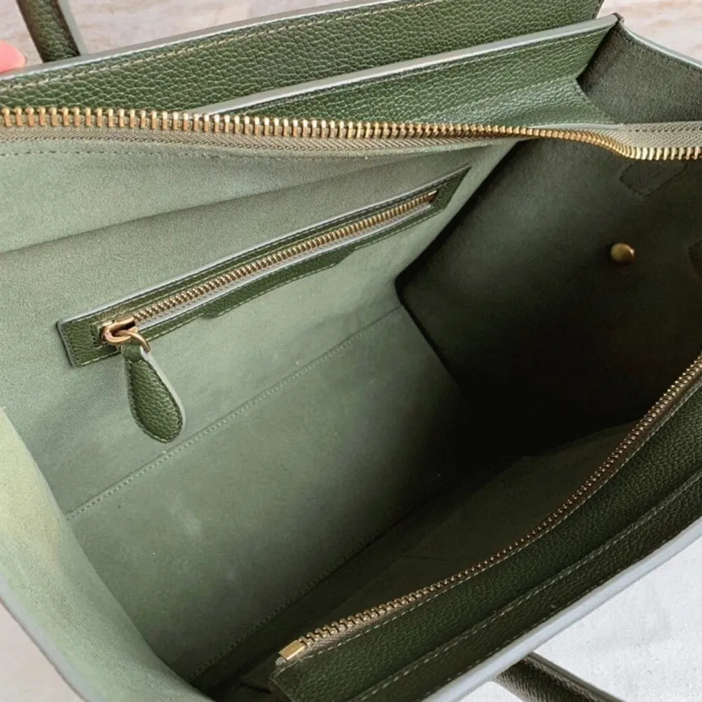 Celine Micro Luggage Tote Bag Knockoff in Khaki Green — image 4
