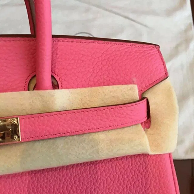 Rose Lipstick Colored Hermes Birkin 25cm Copy Bag — image 7