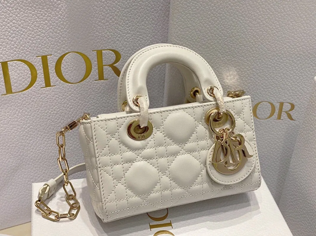 Dior Lady D-Joy Micro Bag Knockoff in White Cannage Lambskin — image 7