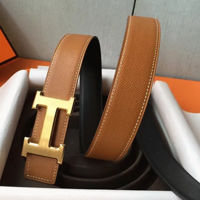 Brown luxury Hermes belt buckle