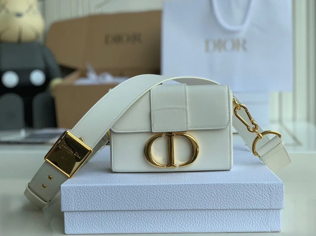 Dior 30 Montaigne Box Bag Knockoff in White Box Calfskin — image 10