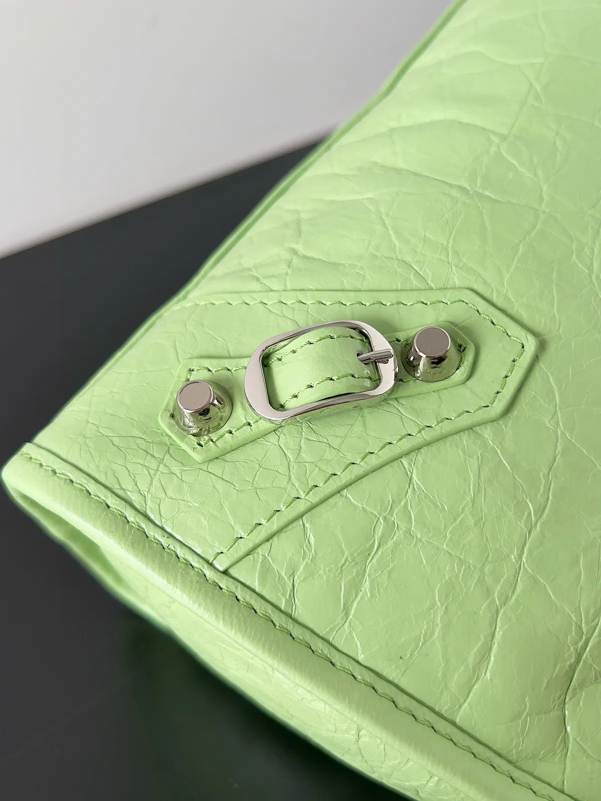 Knockoff Balenciaga Le City Small Bag Green Arena Lambskin — image 8