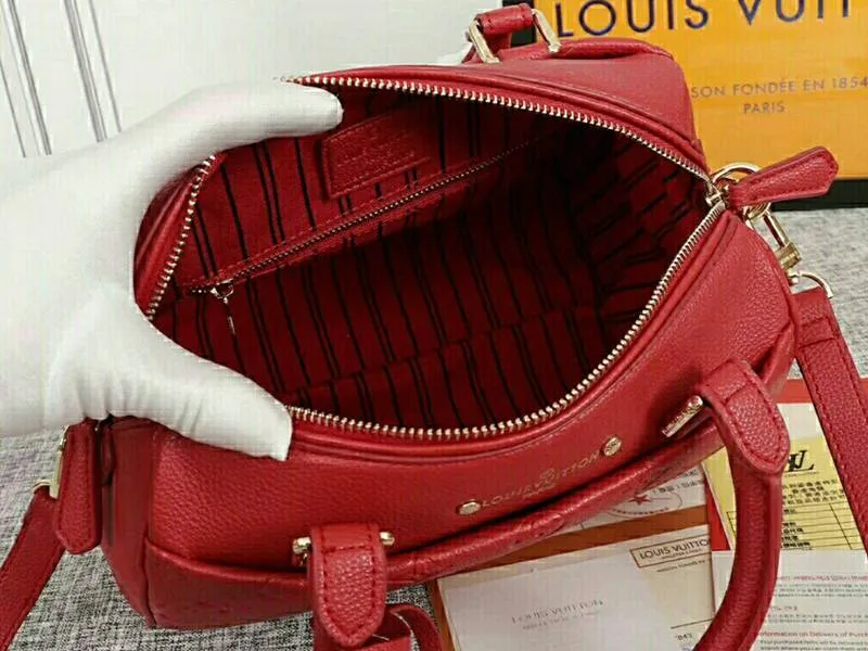 Louis Vuitton Monogram Empreinte Speedy Bandouliere 25 Handbag In Red — image 5