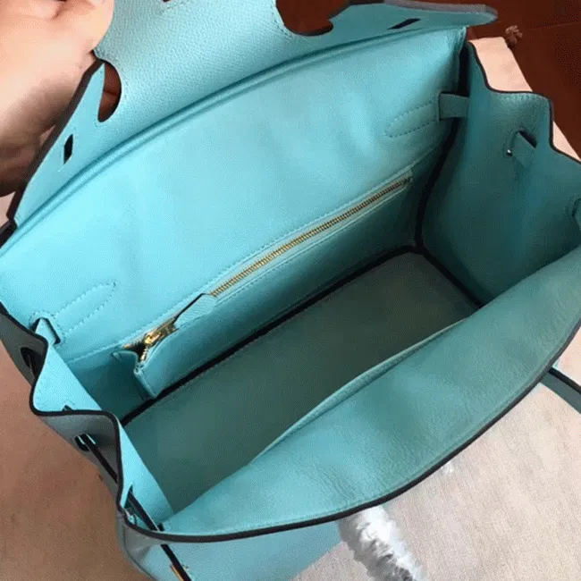 Blue Atoll Color Designer Hermes Birkin 35cm Handbag — image 2