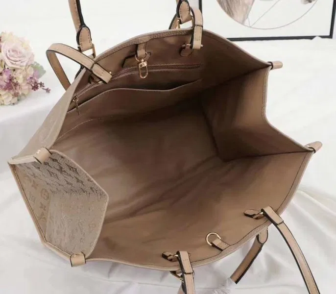 Louis Vuitton Monogram Empreinte Giant Onthego GM Tote In Beige — image 5