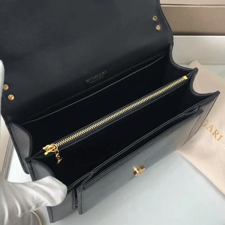 Bvlgari Serpenti Forever Medium Crossbody Bag with Chain Black — image 7