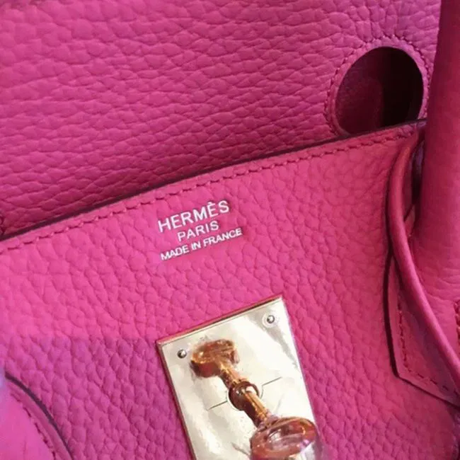 Rose Lipstick Colored Hermes Birkin 25cm Copy Bag — image 8