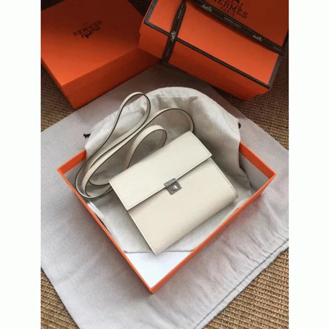 White top knockoff Hermes Clic wallet with strap — image 5