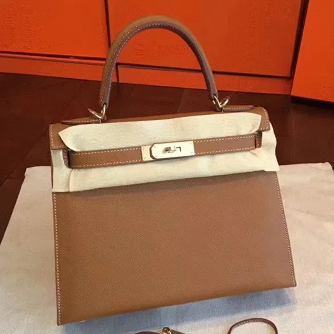 Brown Epsom Luxury Hermes Kelly Sellier 28cm Elegant Purse