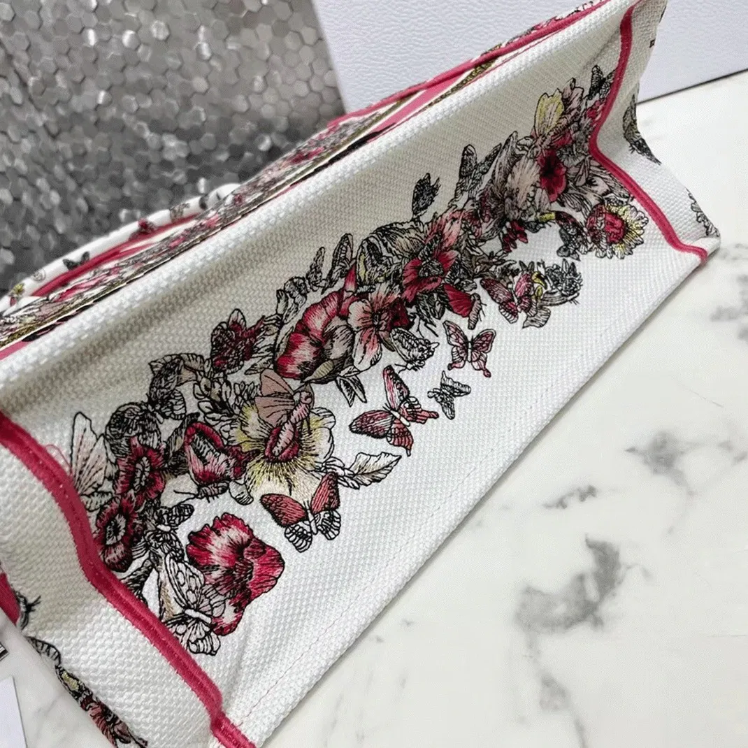 Dior Medium Book Tote Bag in Multicolor Butterfly Embroidery — image 5