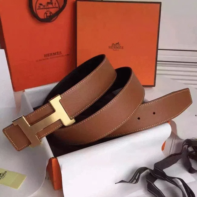 Top-quality Hermes Kits belt featuring Constance buckle in brown epsom