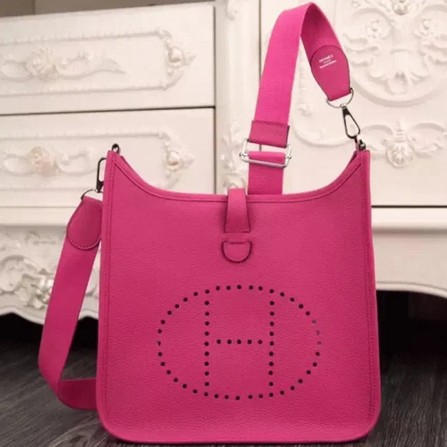 Rose Red Evelyne III PM Bag AAA Hermes Statement Crossbody
