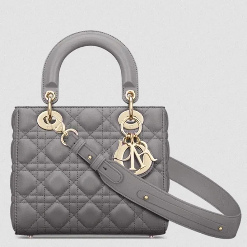 Dior Small Lady Dior My ABCDior Bag in Steel Grey