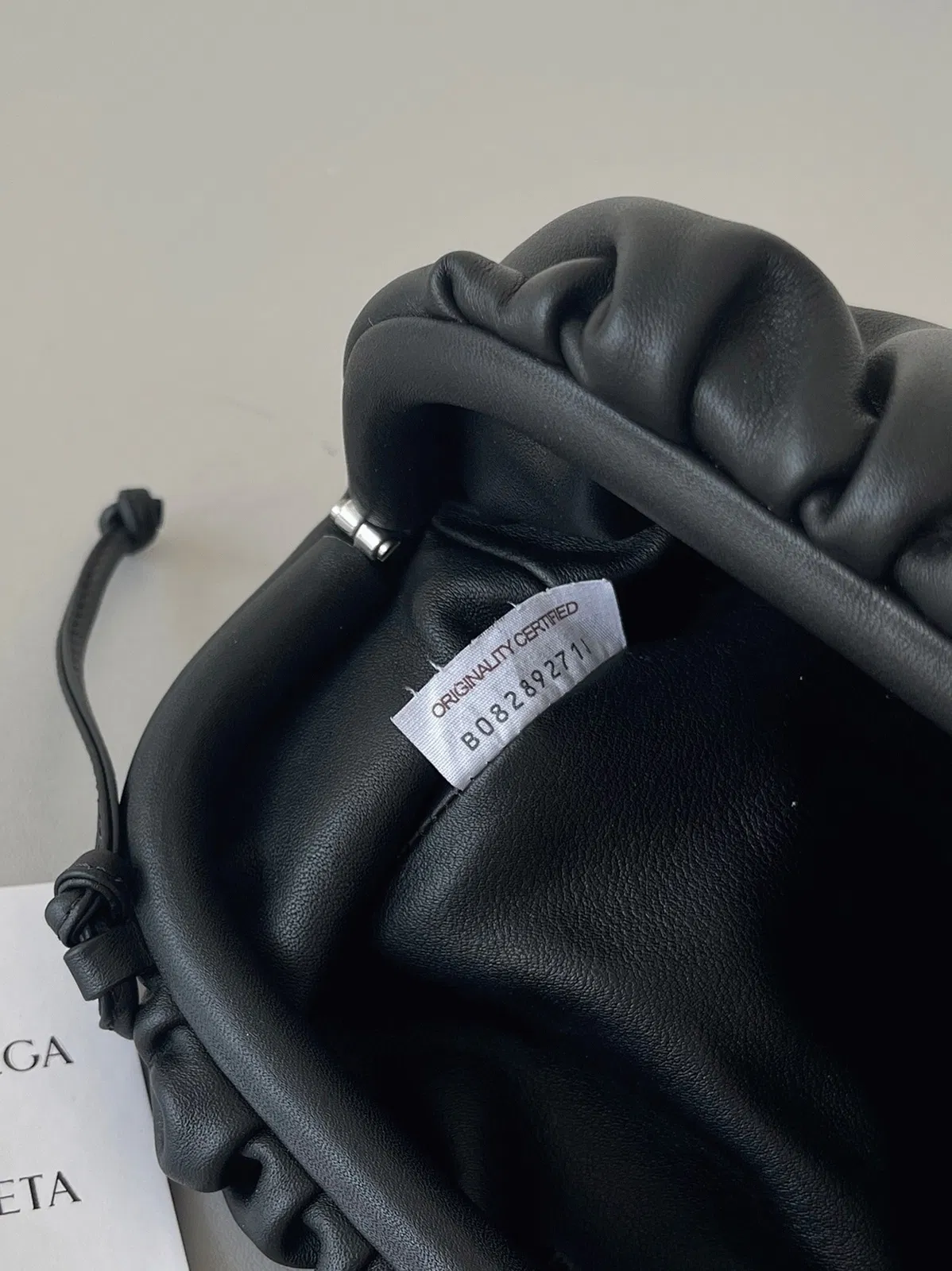 Knockoff Bottega Veneta Mini Pouch with Strap Black — image 9
