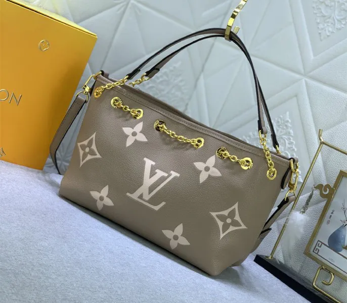 Louis Vuitton Bicolor Monogram Empreinte Bundle Bag In Tourterelle Gray and Cream — image 5