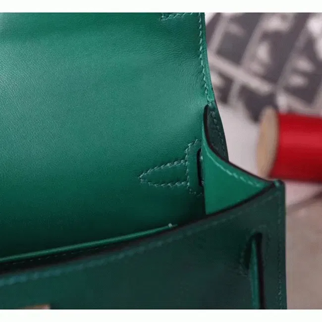 Malachite Epsom Luxury Hermes Kelly 20cm Handbag — image 4