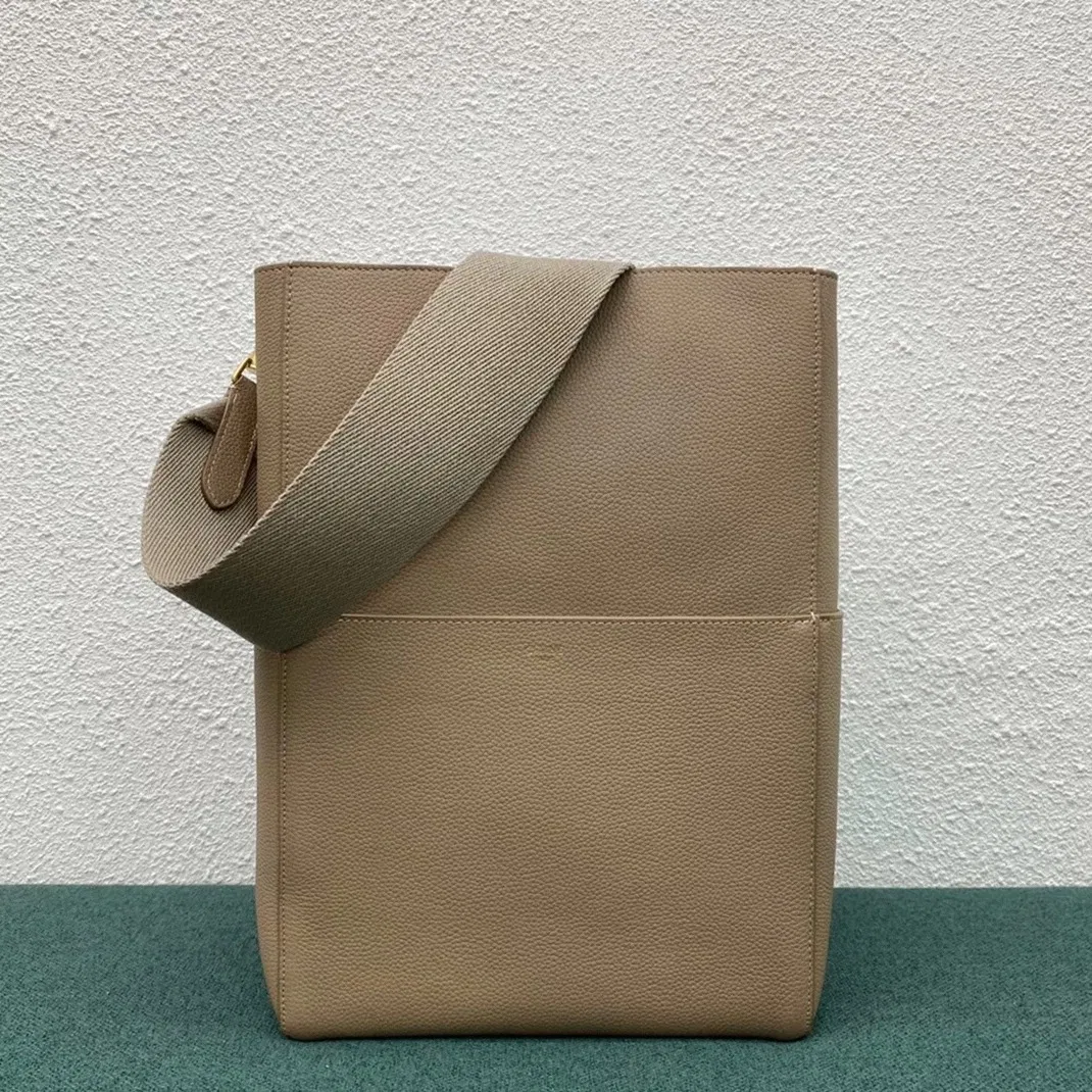 Top Quality Celine Sangle Bucket Bag In Taupe Grained Calfskin — image 5
