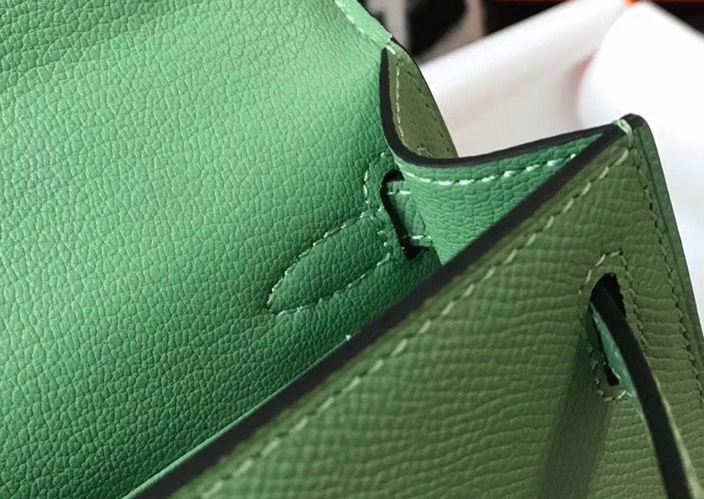 Hermes Kelly Mini II Bag in Vert Criquet — image 7
