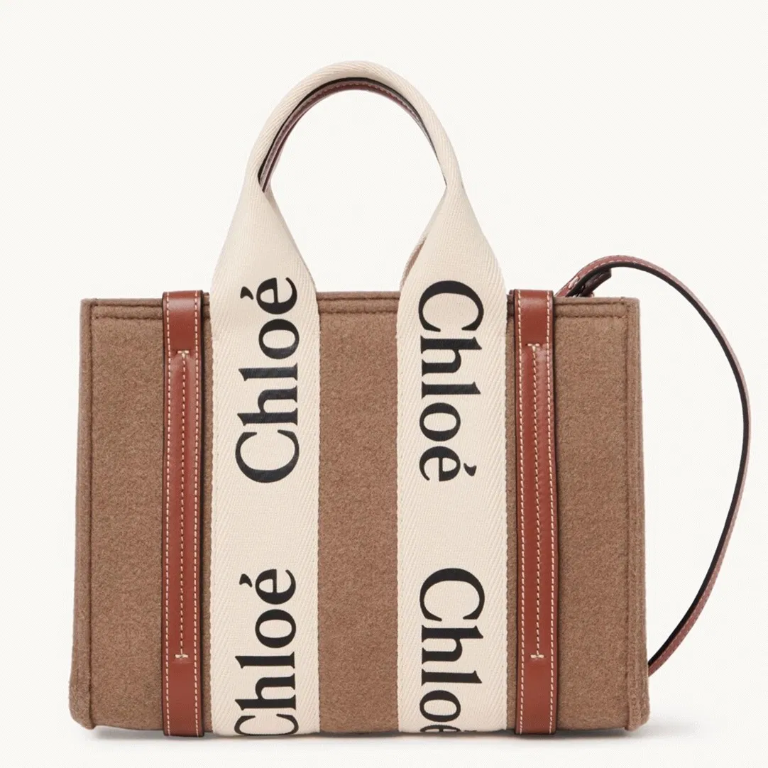 Top Quality Previous Previous Chloe Small Woody Tote Bag In Brown Felt