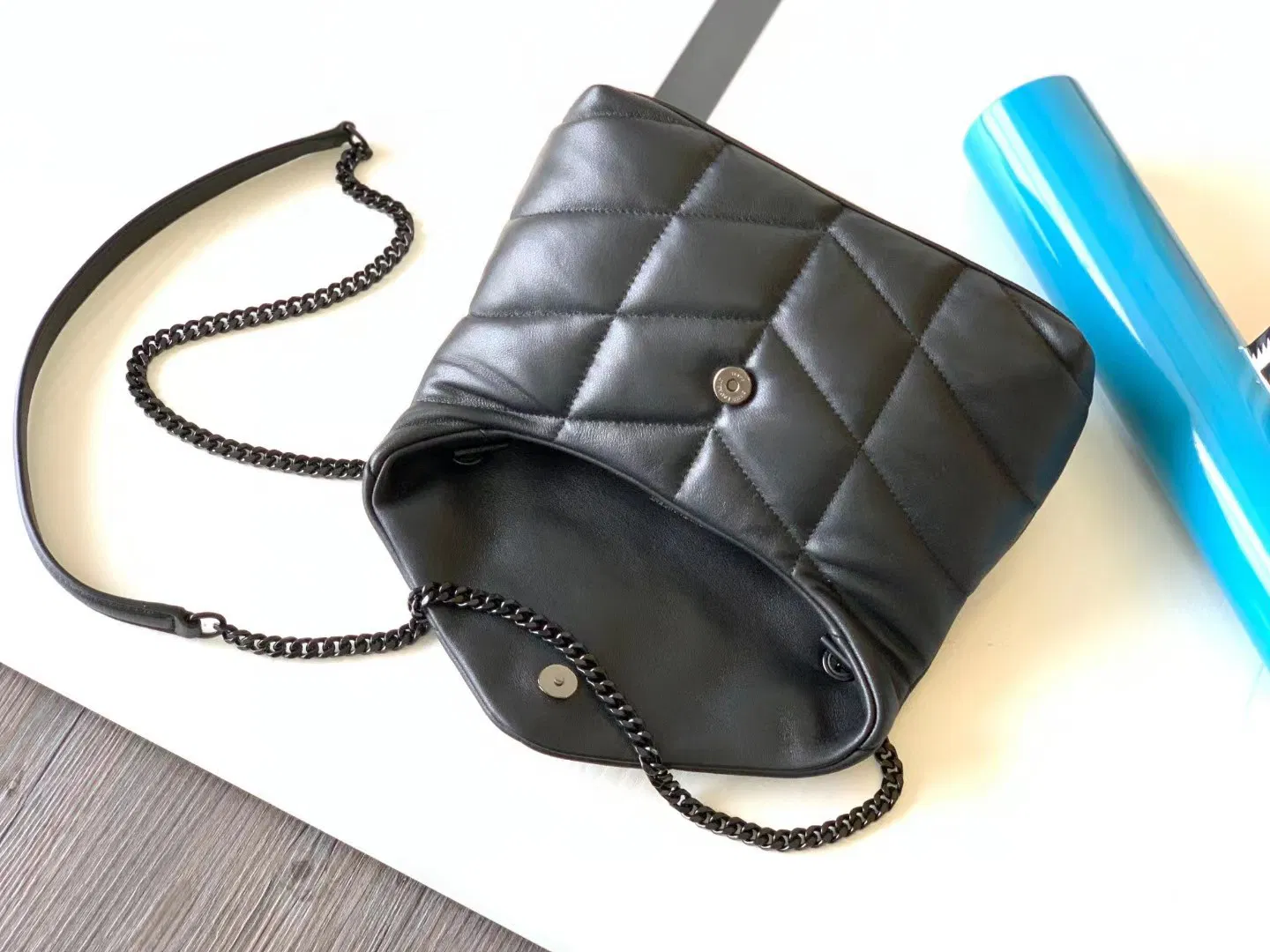 Yves Saint Laurent Loulou Puffer Small Quilted Leather Clutch In Black — image 7