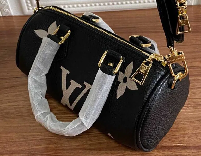 Louis Vuitton Monogram Empreinte Papillon BB Bag In Black And Beige — image 5