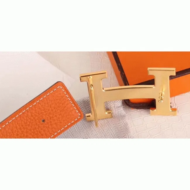 Top Hermes H belt buckle in orange color — image 5