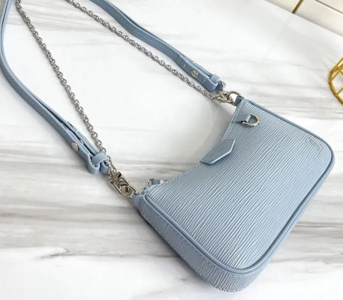 Louis Vuitton Epi Leather Easy Pouch On Strap In Bleu Celeste Blue — image 4