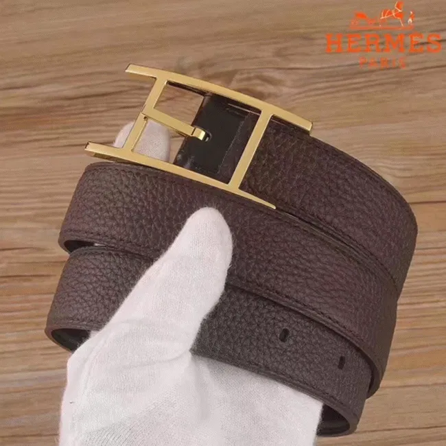 Hermes Quentin chocolate reversible belt — image 4