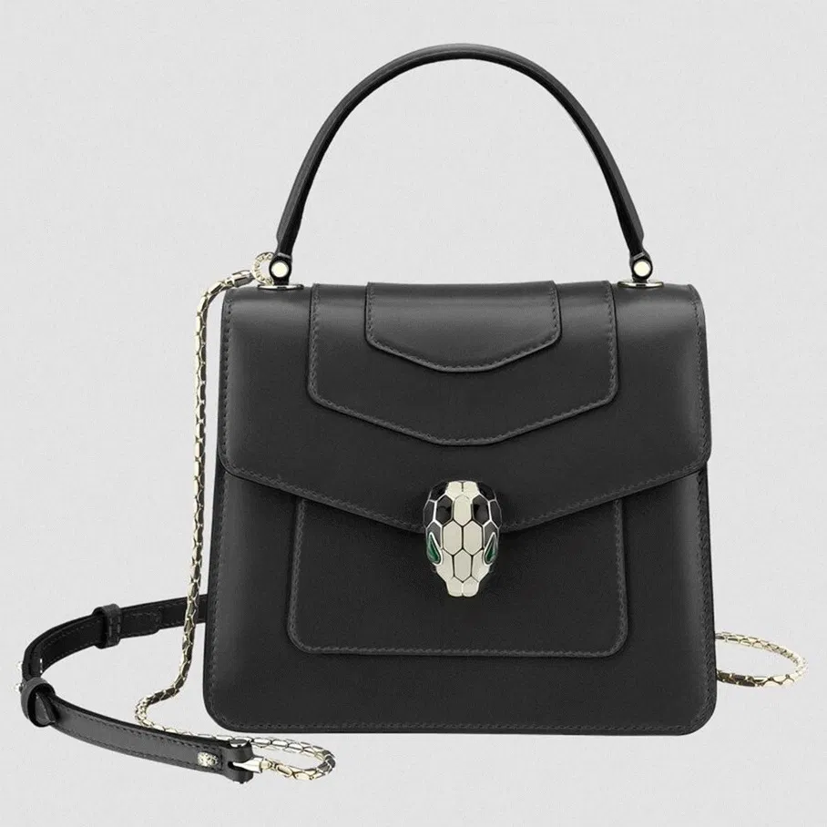 Bvlgari Serpenti Forever Small Bag Black Calfskin