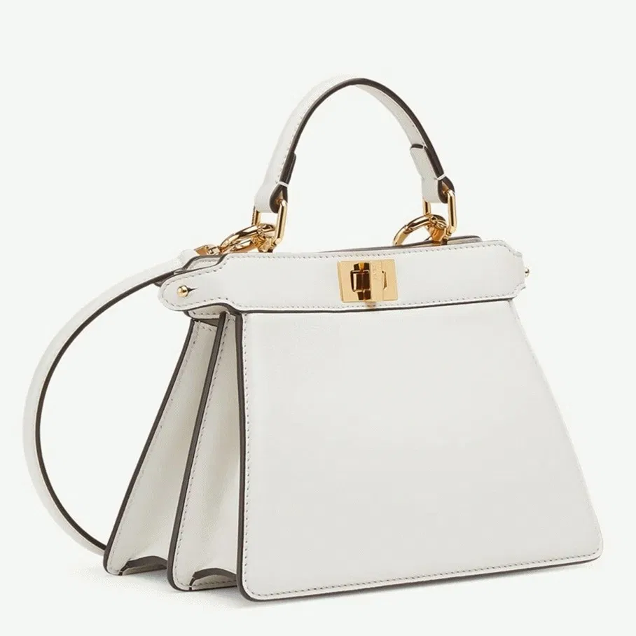 Top Quality Fendi Peekaboo ISeeU Petite Bag In White Nappa Leather