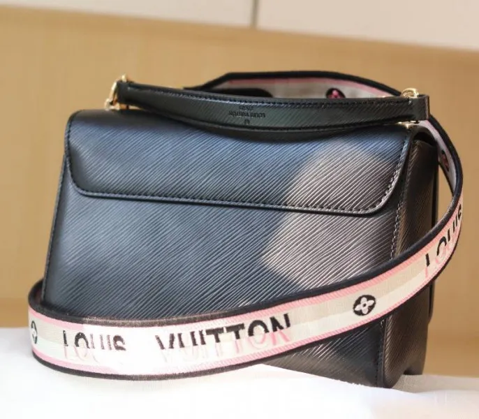Louis Vuitton Epi Leather Twist MM Bag Black With Jacquard Strap — image 4