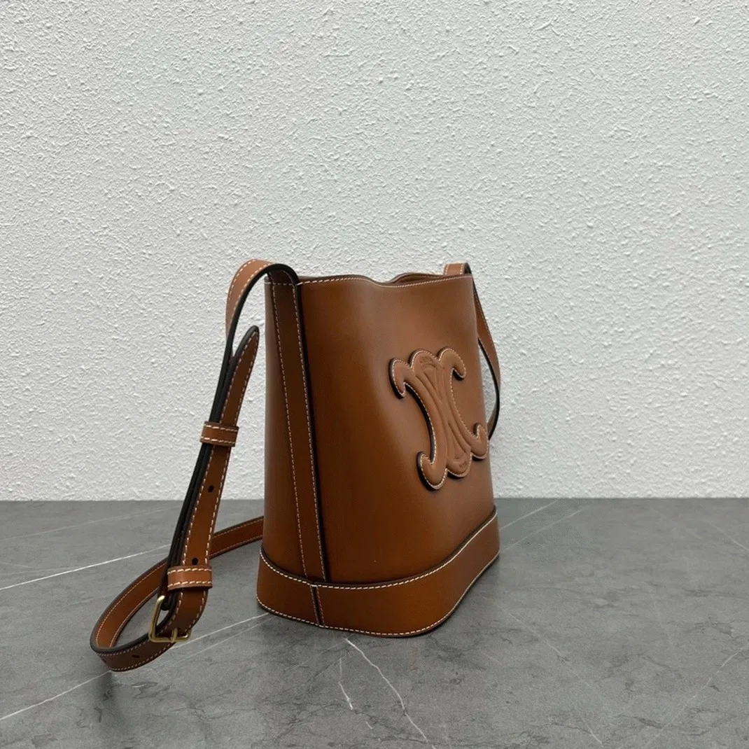 Top Quality Celine Small Bucket Cuir Triomphe In Brown Calfskin — image 11